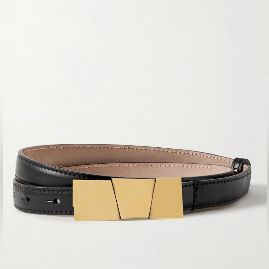 Khaite Axel Small Belt, 85, Gold Black